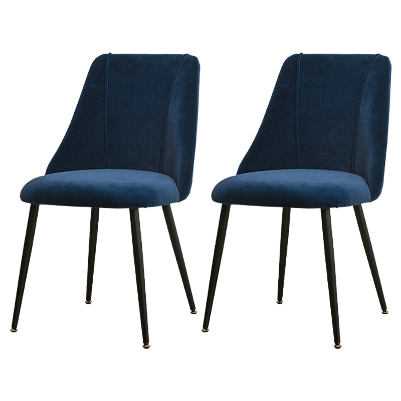 Modern Solid Back Kitchen Dining Side Chair Metal Upholstered Dining Side Chair