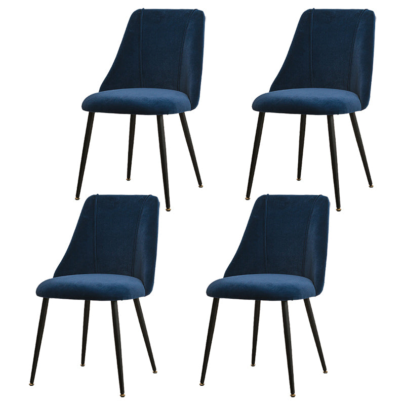 Modern Solid Back Kitchen Dining Side Chair Metal Upholstered Dining Side Chair