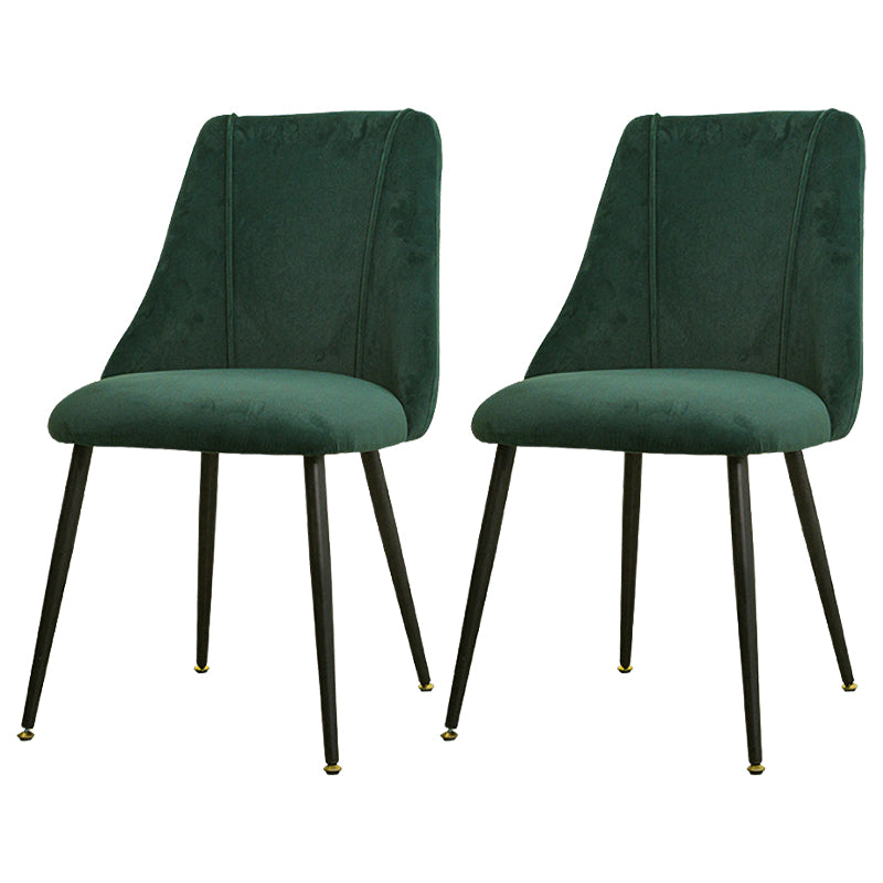 Modern Solid Back Kitchen Dining Side Chair Metal Upholstered Dining Side Chair