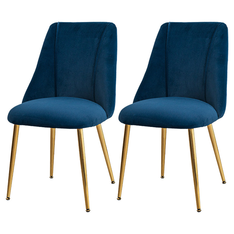 Modern Solid Back Kitchen Dining Side Chair Metal Upholstered Dining Side Chair