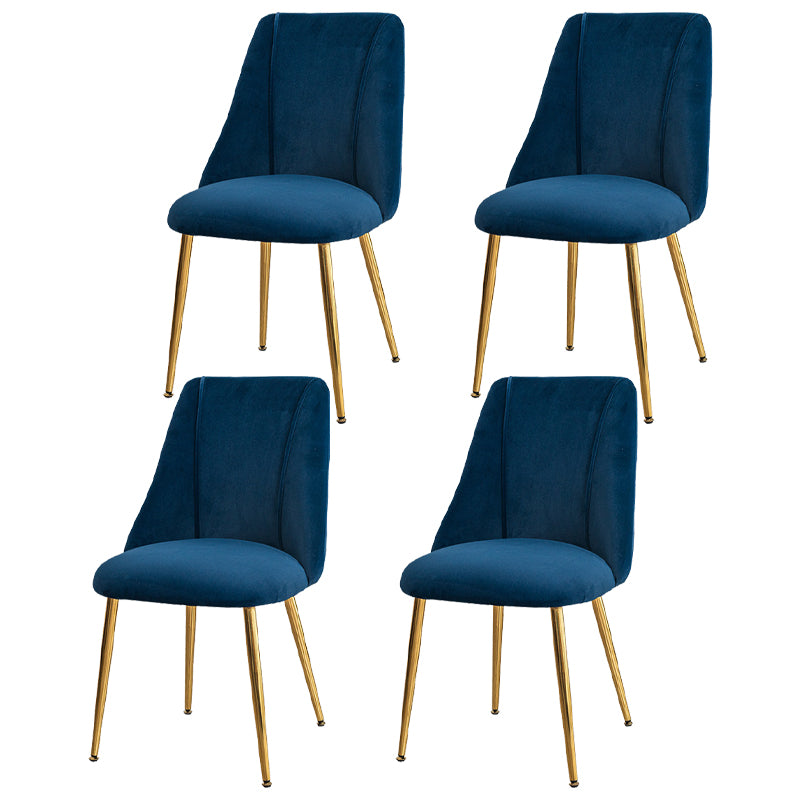 Modern Solid Back Kitchen Dining Side Chair Metal Upholstered Dining Side Chair