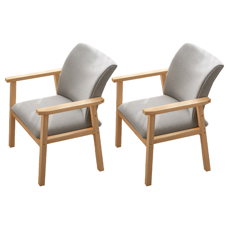 Chaise de salle à manger en bois avec fauteuil à dossier massif en bois d'hévéa scandinave avec pieds naturels