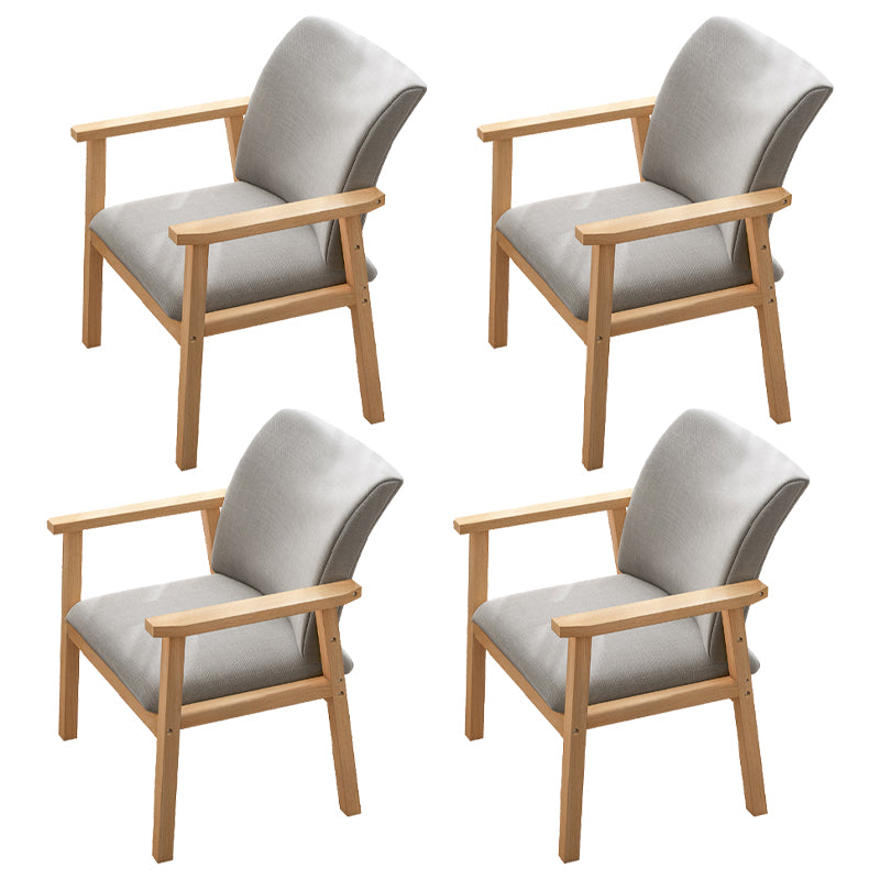 Chaise de salle à manger en bois avec fauteuil à dossier massif en bois d'hévéa scandinave avec pieds naturels