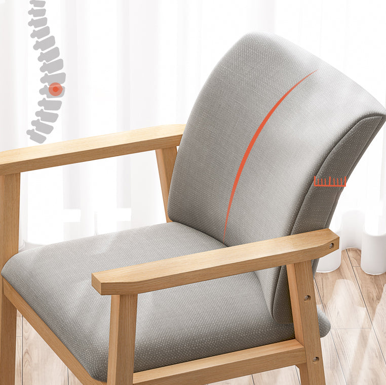 Chaise de salle à manger en bois avec fauteuil à dossier massif en bois d'hévéa scandinave avec pieds naturels
