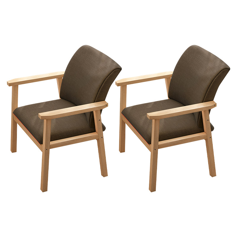 Chaise de salle à manger en bois avec fauteuil à dossier massif en bois d'hévéa scandinave avec pieds naturels