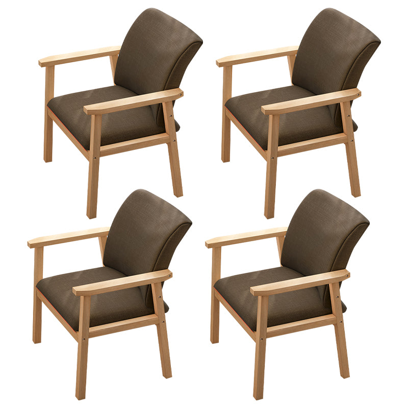 Chaise de salle à manger en bois avec fauteuil à dossier massif en bois d'hévéa scandinave avec pieds naturels