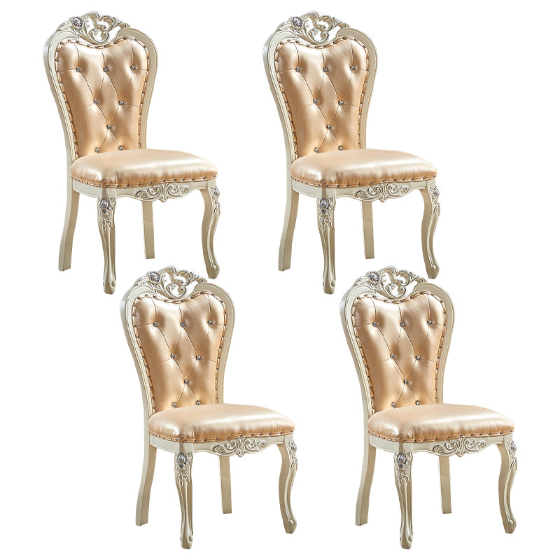 Victorian Dining Room Chair with 4 Wood Legs Parsons Chair for Home Use