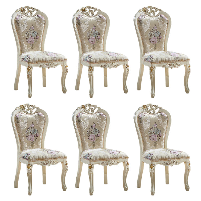 Victorian Dining Room Chair with 4 Wood Legs Parsons Chair for Home Use