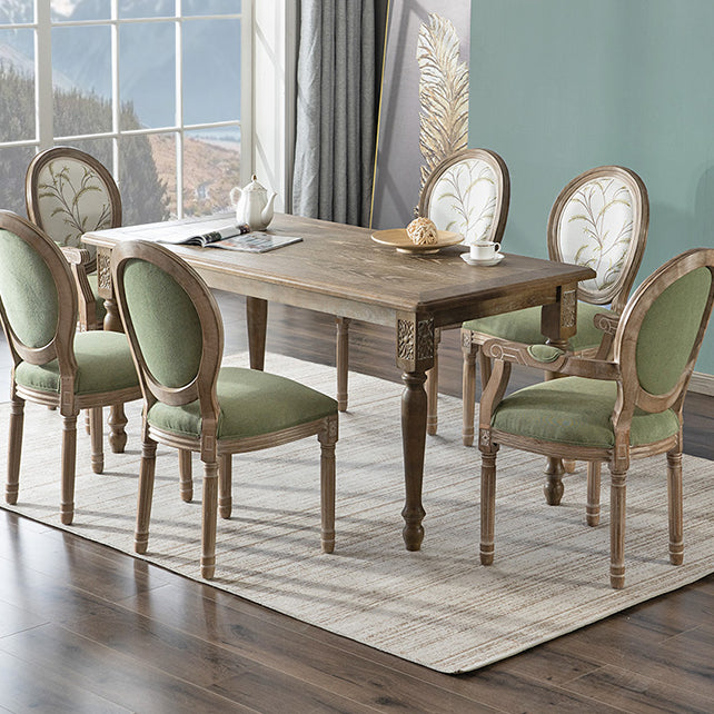 Fauteuil de salle à manger de Style campagnard, chaise latérale à dossier King Louis avec 4 pieds en bois pour un usage domestique