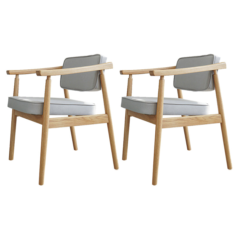 Minimalist Kitchen Solid Wood Dining Arm Chair Opening Back Dining Arm Chair