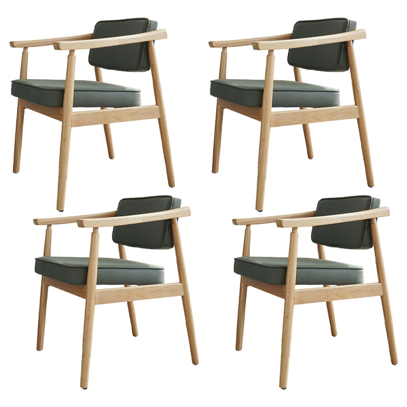 Minimalist Kitchen Solid Wood Dining Arm Chair Opening Back Dining Arm Chair