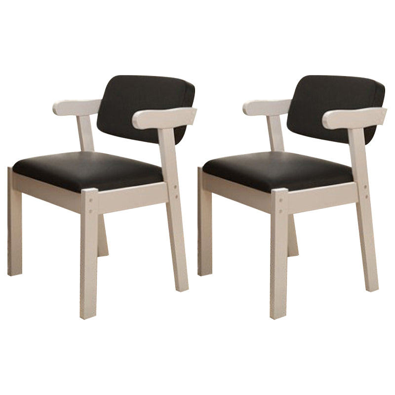 Scandinavian Home Arm Chair Open Back Wood Upholstered Dining Room Chair