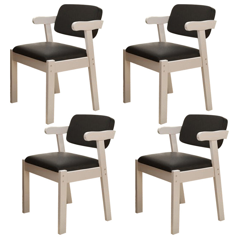 Scandinavian Home Arm Chair Open Back Wood Upholstered Dining Room Chair