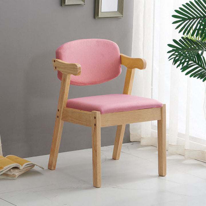 Scandinavian Home Arm Chair Open Back Wood Upholstered Dining Room Chair