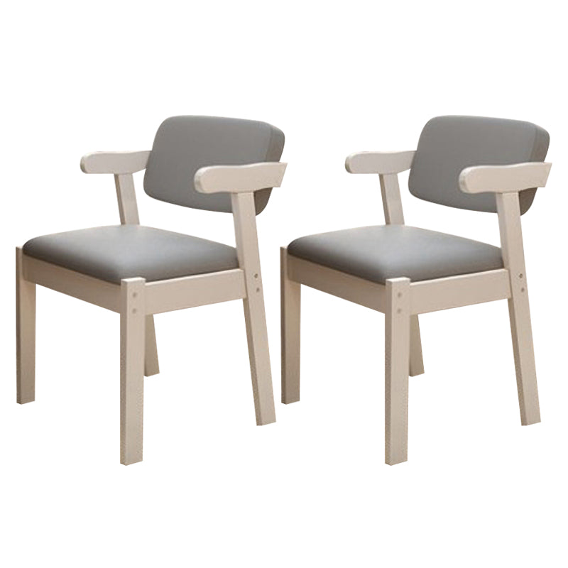 Scandinavian Home Arm Chair Open Back Wood Upholstered Dining Room Chair