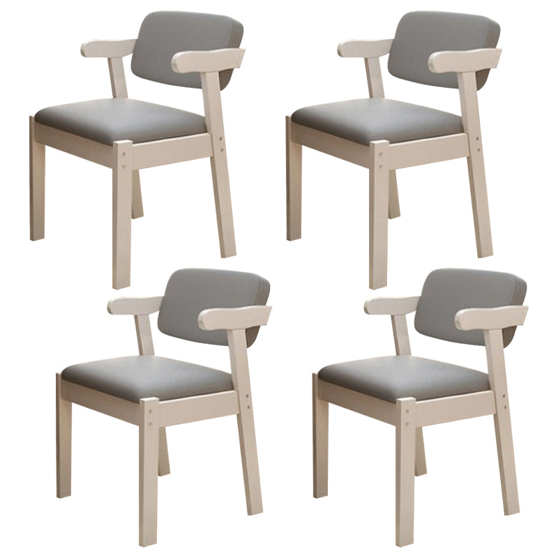 Scandinavian Home Arm Chair Open Back Wood Upholstered Dining Room Chair