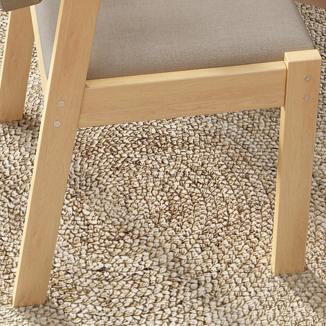 Scandinavian Home Arm Chair Open Back Wood Upholstered Dining Room Chair