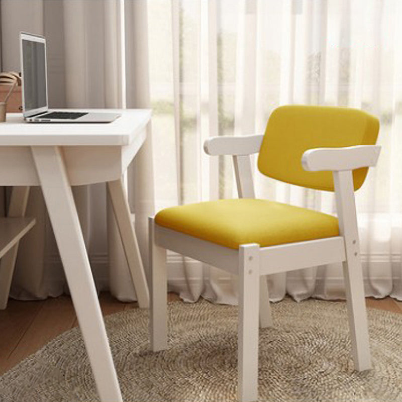 Scandinavian Home Arm Chair Open Back Wood Upholstered Dining Room Chair