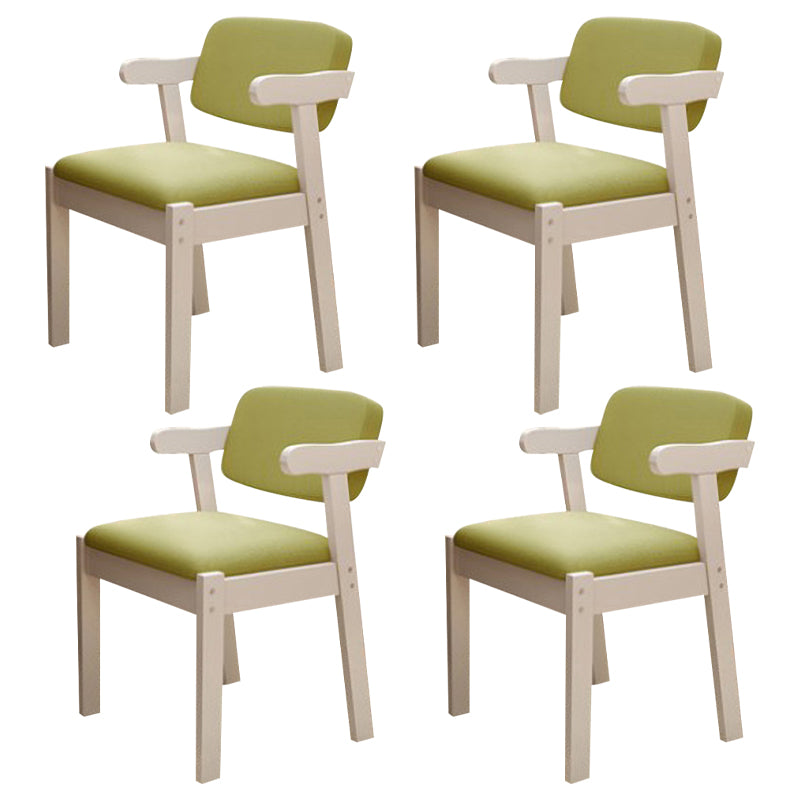 Scandinavian Home Arm Chair Open Back Wood Upholstered Dining Room Chair