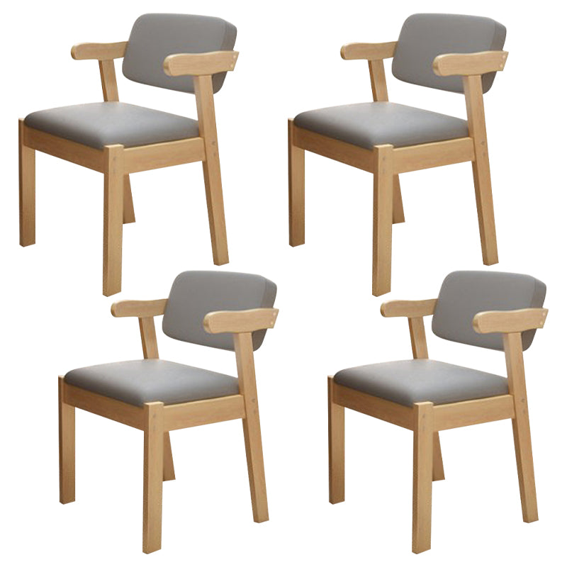 Scandinavian Home Arm Chair Open Back Wood Upholstered Dining Room Chair