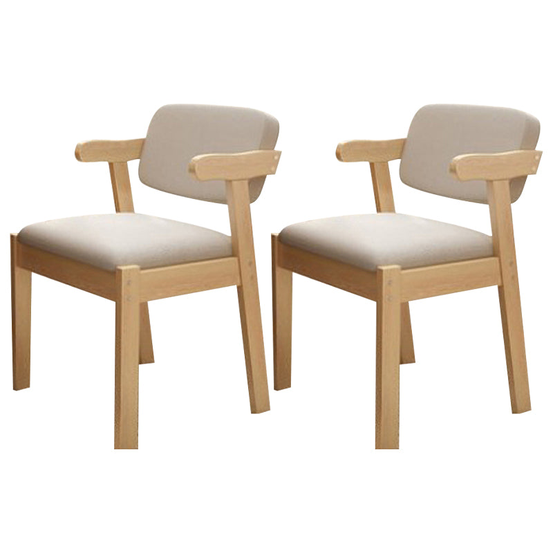 Scandinavian Home Arm Chair Open Back Wood Upholstered Dining Room Chair