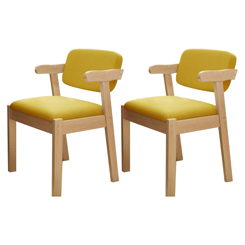 Scandinavian Home Arm Chair Open Back Wood Upholstered Dining Room Chair