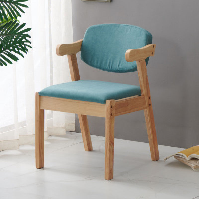 Scandinavian Home Arm Chair Open Back Wood Upholstered Dining Room Chair