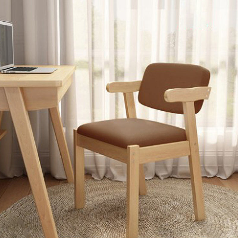 Scandinavian Home Arm Chair Open Back Wood Upholstered Dining Room Chair