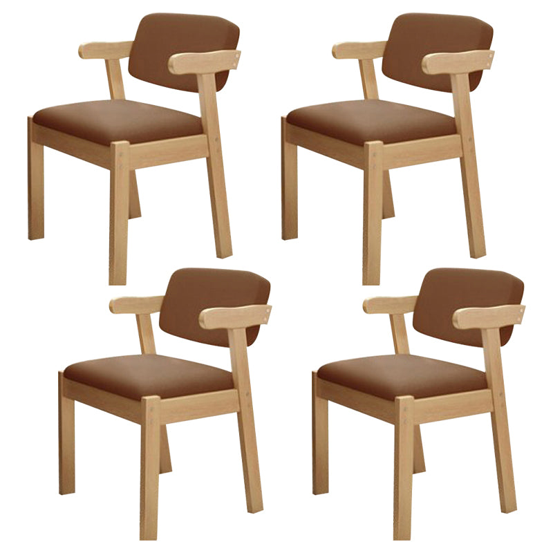 Scandinavian Home Arm Chair Open Back Wood Upholstered Dining Room Chair