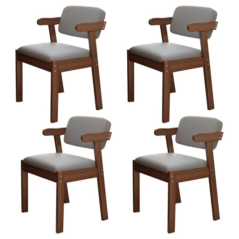 Scandinavian Home Arm Chair Open Back Wood Upholstered Dining Room Chair