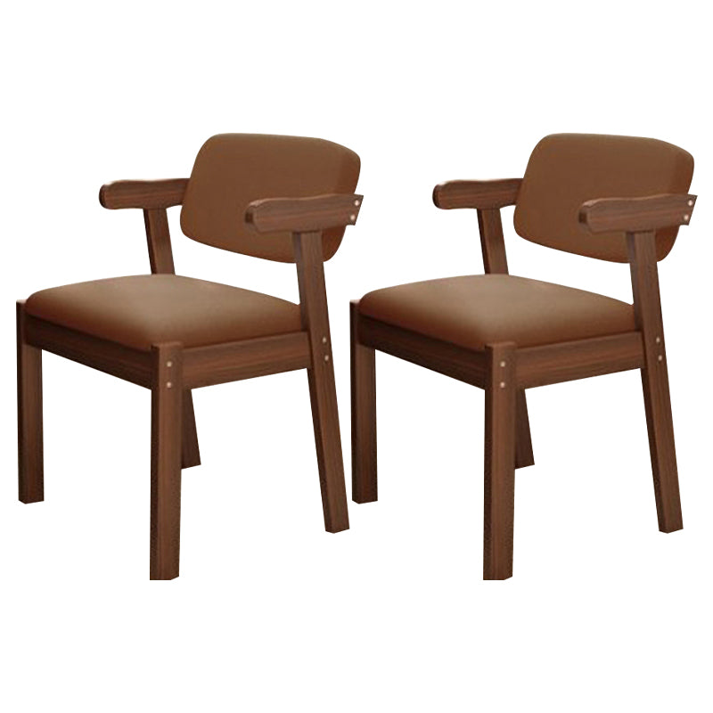 Scandinavian Home Arm Chair Open Back Wood Upholstered Dining Room Chair