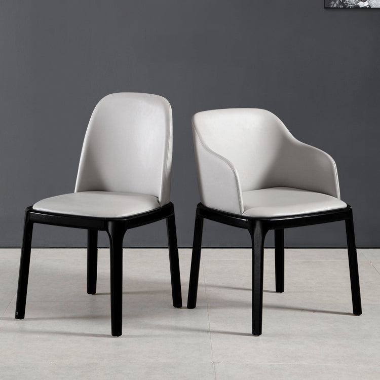 Industrial Style Solid Wood Dining Side Chair Leather Side Chair for Dining Room