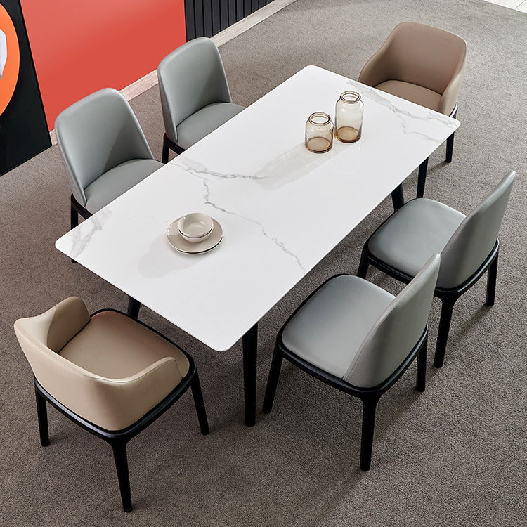 Industrial Style Solid Wood Dining Side Chair Leather Side Chair for Dining Room