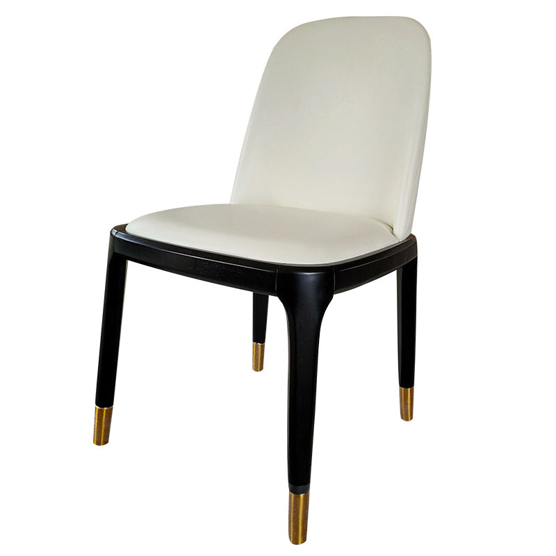 Industrial Style Solid Wood Dining Side Chair Leather Side Chair for Dining Room