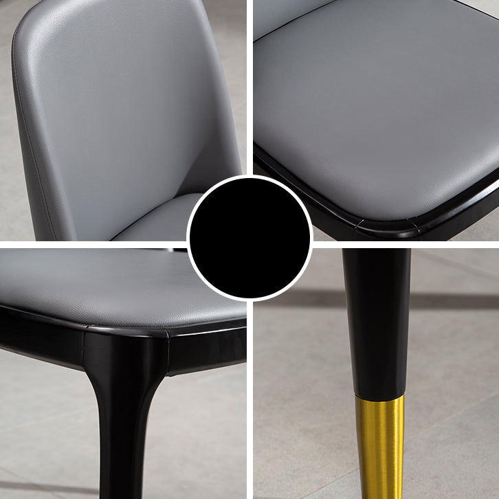 Industrial Style Solid Wood Dining Side Chair Leather Side Chair for Dining Room
