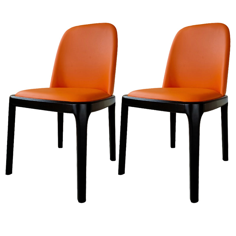 Industrial Style Solid Wood Dining Side Chair Leather Side Chair for Dining Room