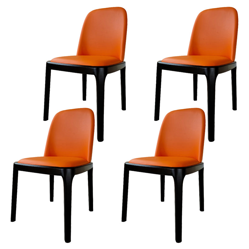 Industrial Style Solid Wood Dining Side Chair Leather Side Chair for Dining Room