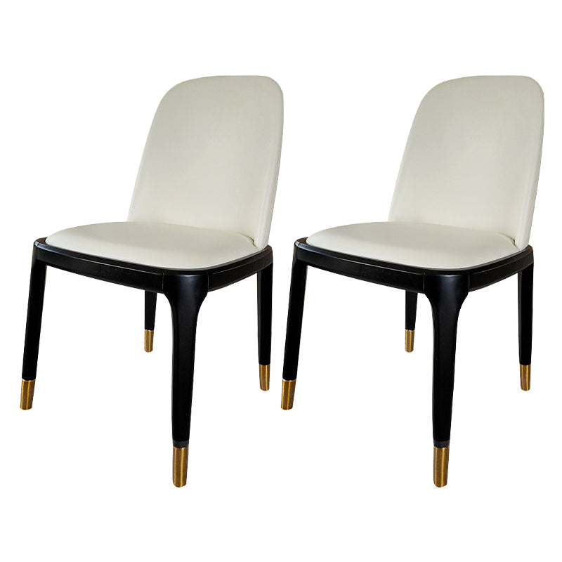 Industrial Style Solid Wood Dining Side Chair Leather Side Chair for Dining Room