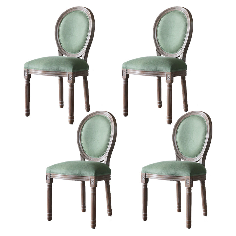 Country Style Dining Chair King Louis Back Side Chair with Wood Legs for Home Use