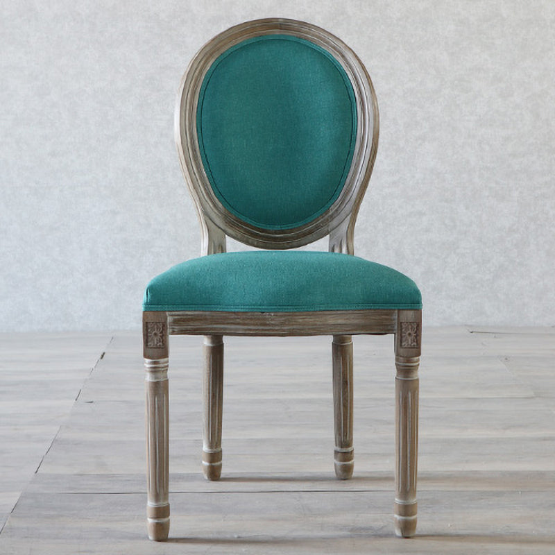 Country Style Dining Chair King Louis Back Side Chair with Wood Legs for Home Use