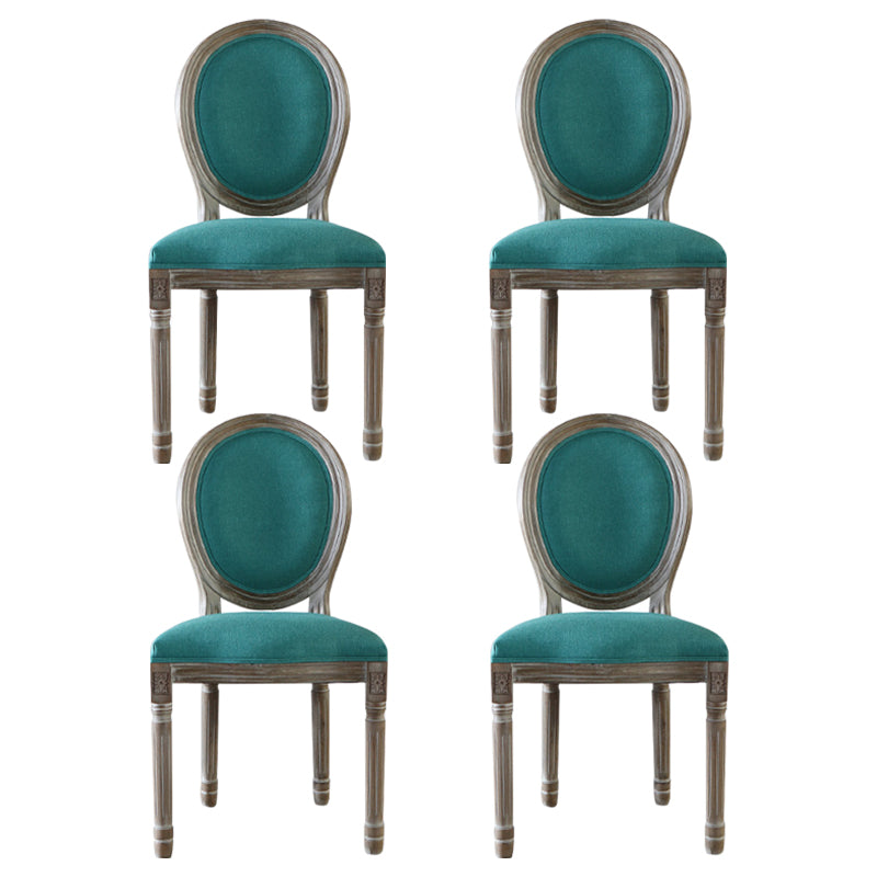 Country Style Dining Chair King Louis Back Side Chair with Wood Legs for Home Use