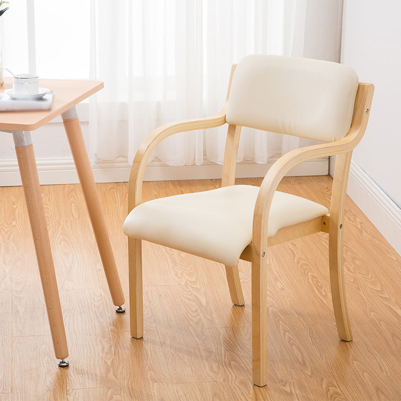 Home Scandinavian Arm Chair Open Back Wood Upholstered Dining Room Chair