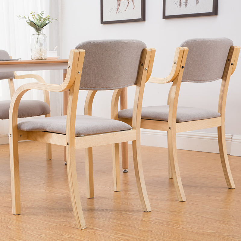 Home Scandinavian Arm Chair Open Back Wood Upholstered Dining Room Chair