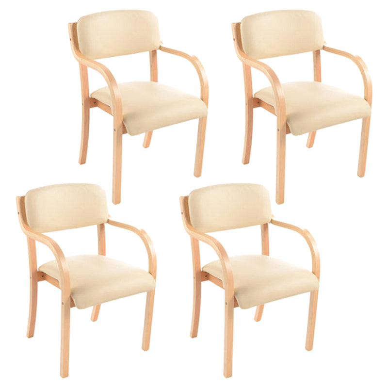 Home Scandinavian Arm Chair Open Back Wood Upholstered Dining Room Chair