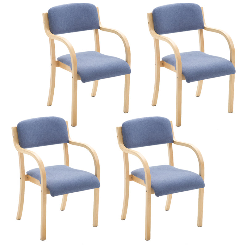Home Scandinavian Arm Chair Open Back Wood Upholstered Dining Room Chair