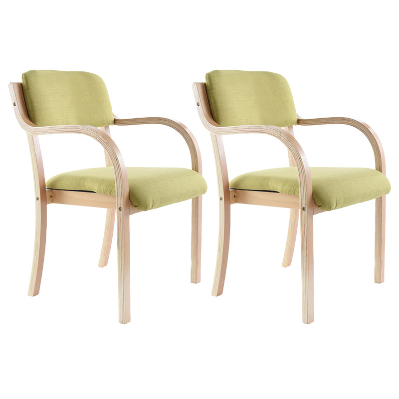 Home Scandinavian Arm Chair Open Back Wood Upholstered Dining Room Chair