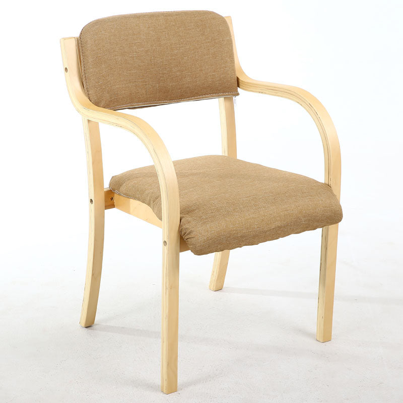 Home Scandinavian Arm Chair Open Back Wood Upholstered Dining Room Chair