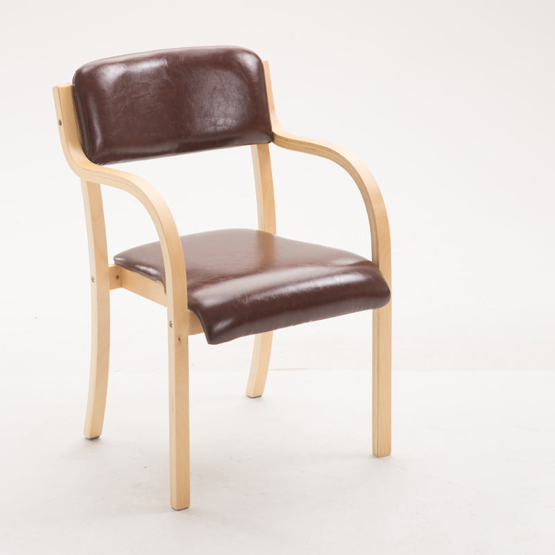 Home Scandinavian Arm Chair Open Back Wood Upholstered Dining Room Chair