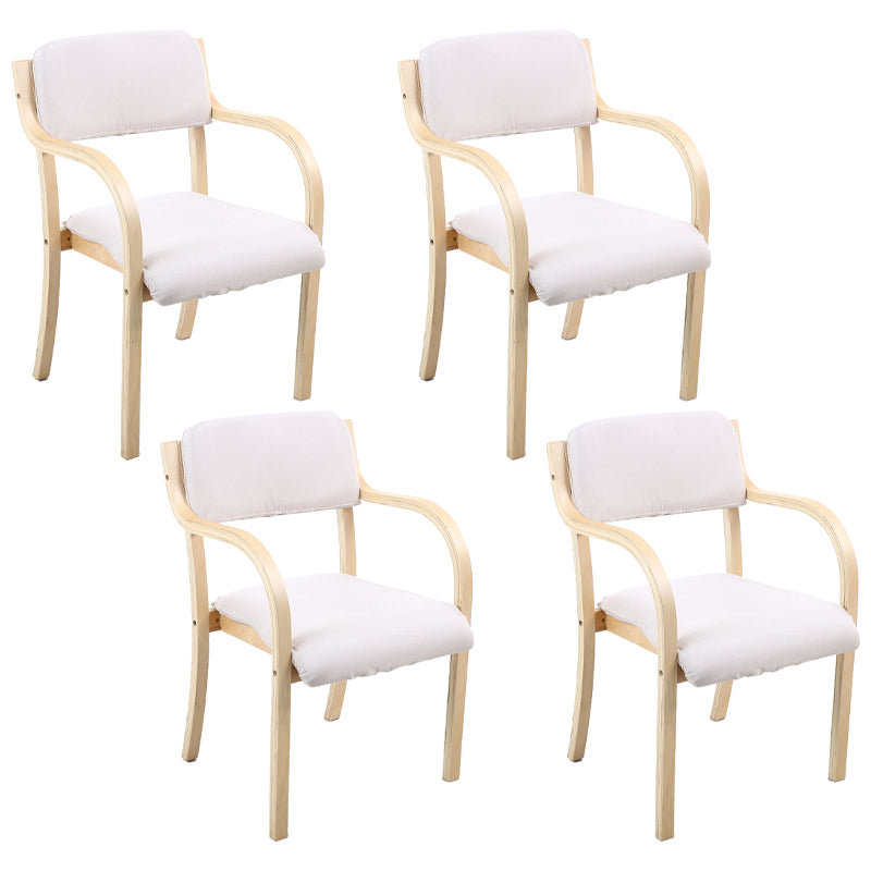 Home Scandinavian Arm Chair Open Back Wood Upholstered Dining Room Chair