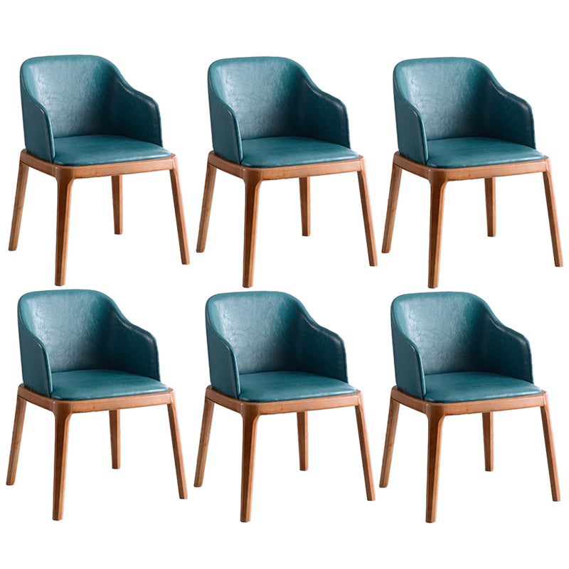 Glam Scandinavian Ash Wood Chairs Solid Back Arm Kitchen Dining Chair Set